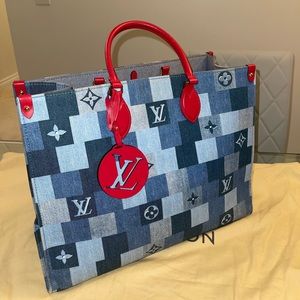 COPY - LOUIS VUITTON Onthego GM Autres Toiles Monogram Denim Shoulder Bag Blue/…